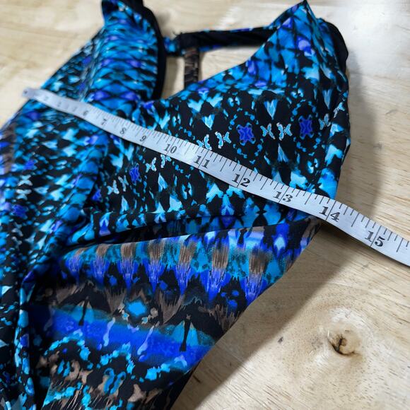 Miraclesuit Women's Untamed Wrapsody One Piece Swimsuit Blue/Brown Sz 10 NWOT - Picture 6 of 8